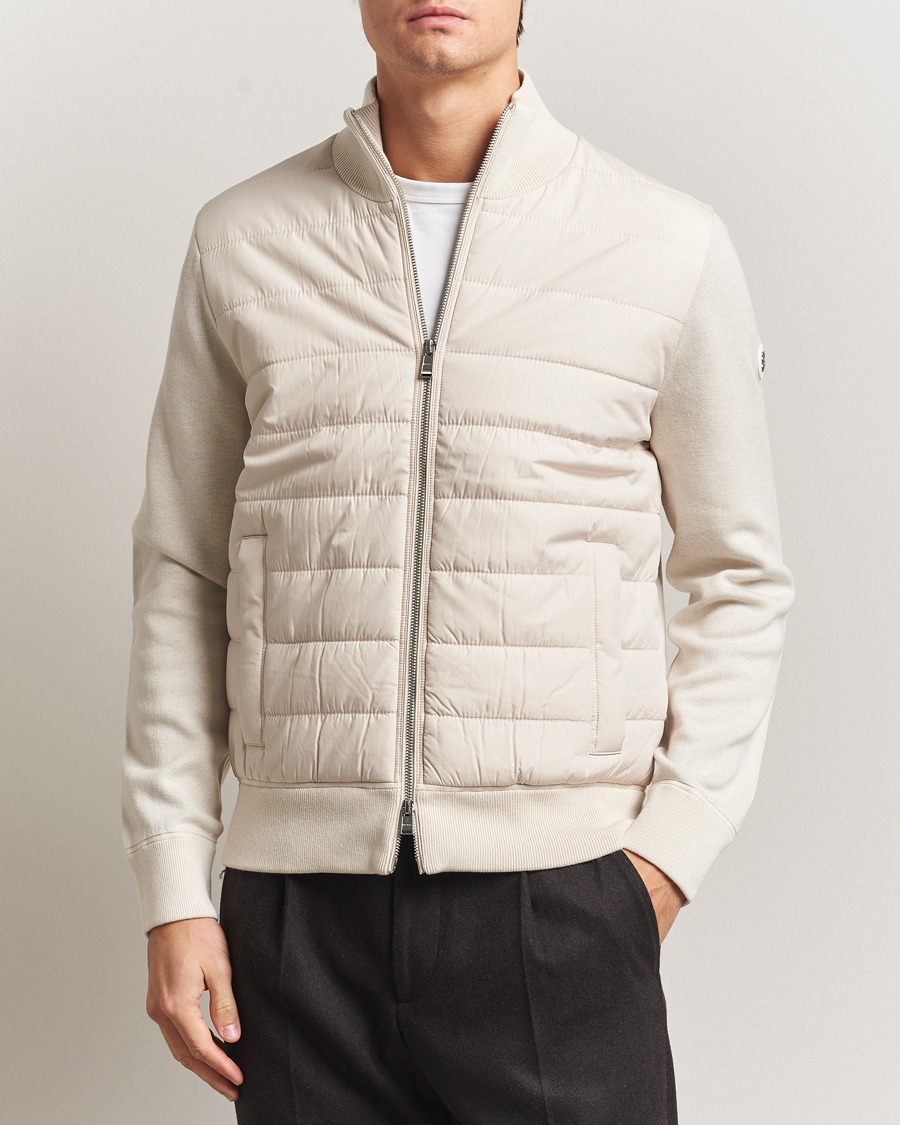 Herre | Trøjer | BOSS BLACK | Hernest Hybrid Full Zip Open White