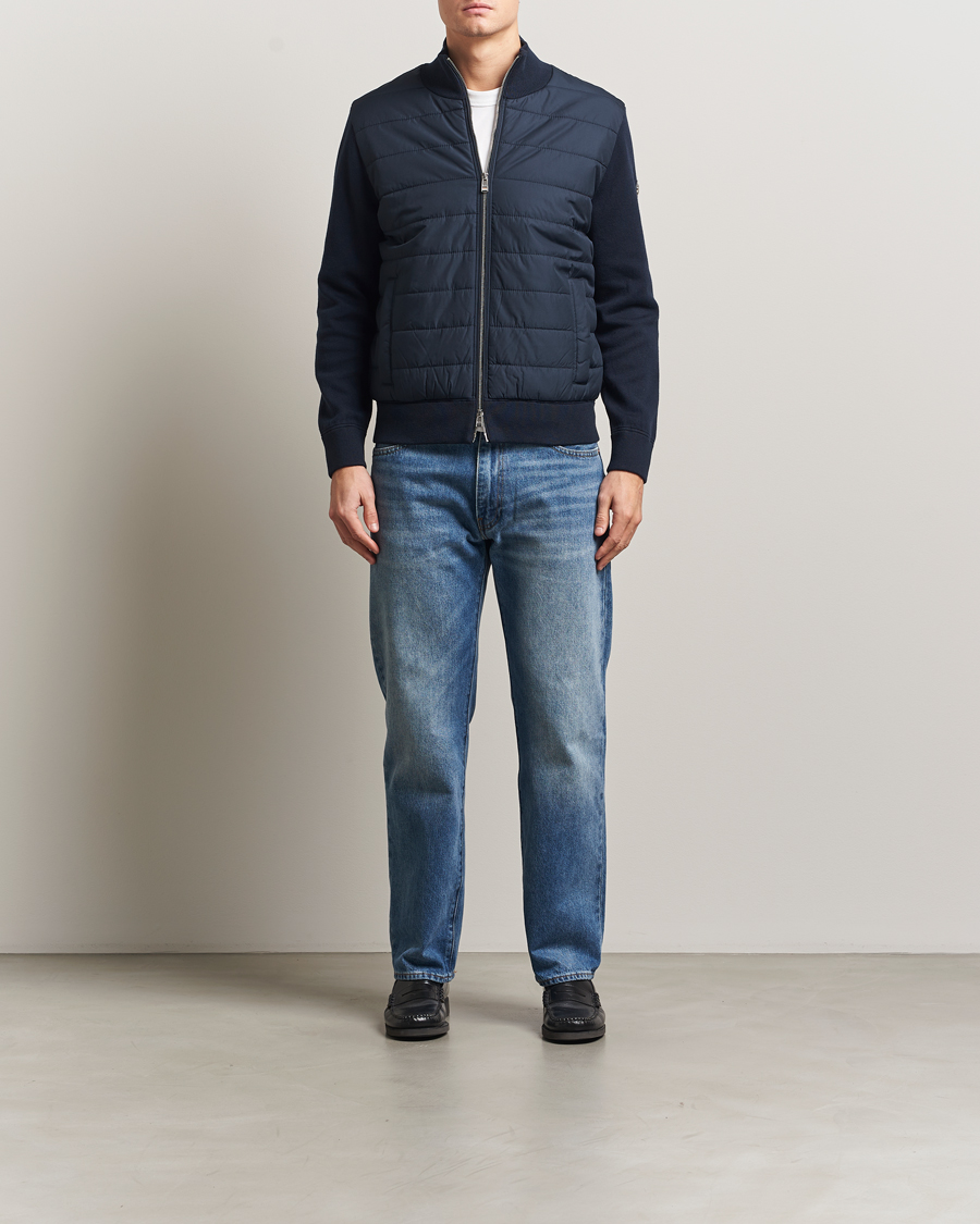 Herre | Trøjer | BOSS BLACK | Hernest Hybrid Full Zip Dark Blue