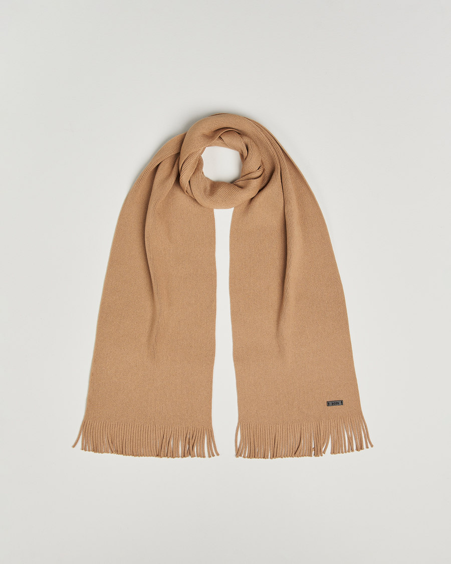 Herre | Halstørklæder | BOSS BLACK | Albas Wool Scarf Medium Beige