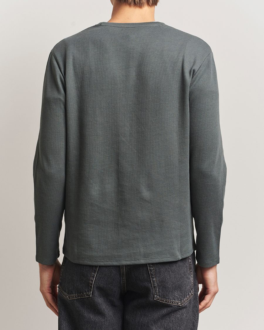 Herre | Pyjamas & Morgenkåber | BOSS BLACK | Waffle Long Sleeve Pyjama T-Shirt Open Green