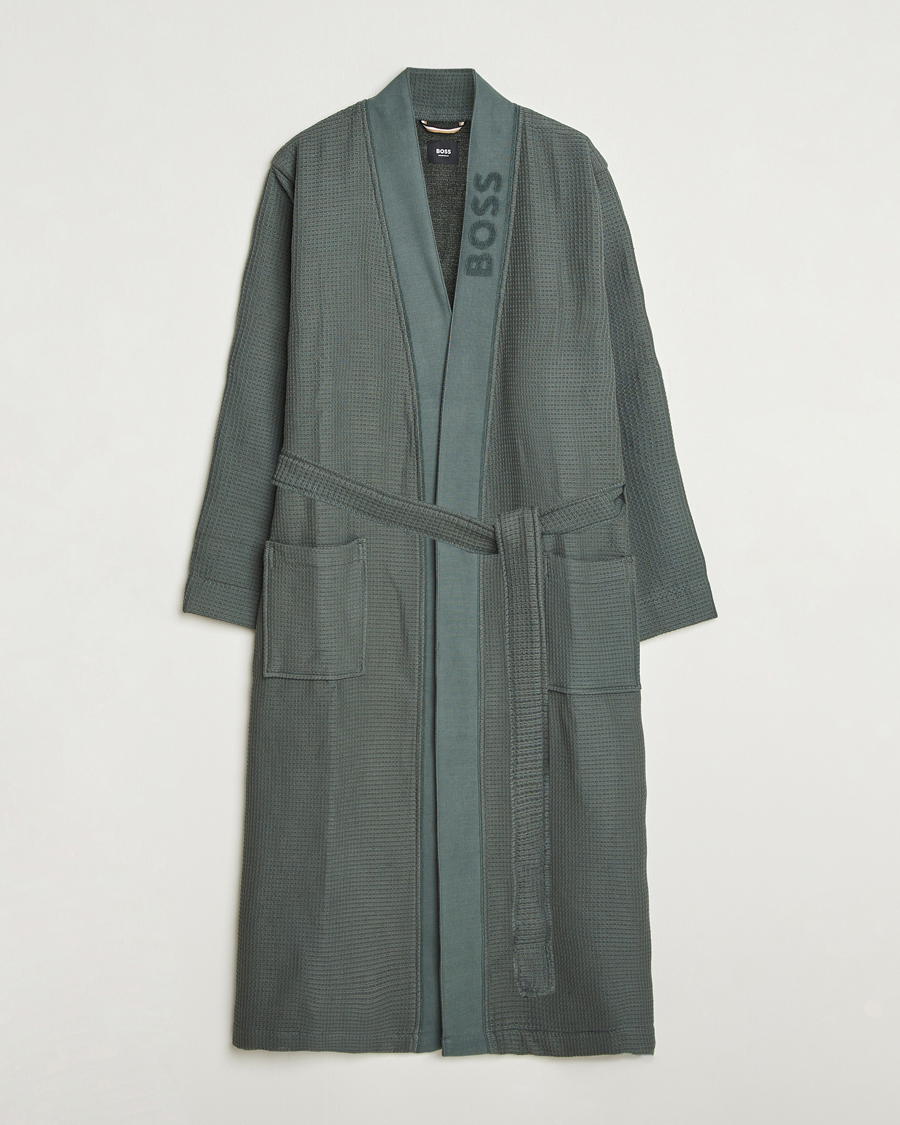 Herre | Pyjamas & Morgenkåber | BOSS BLACK | Waffle Kimono Open Green