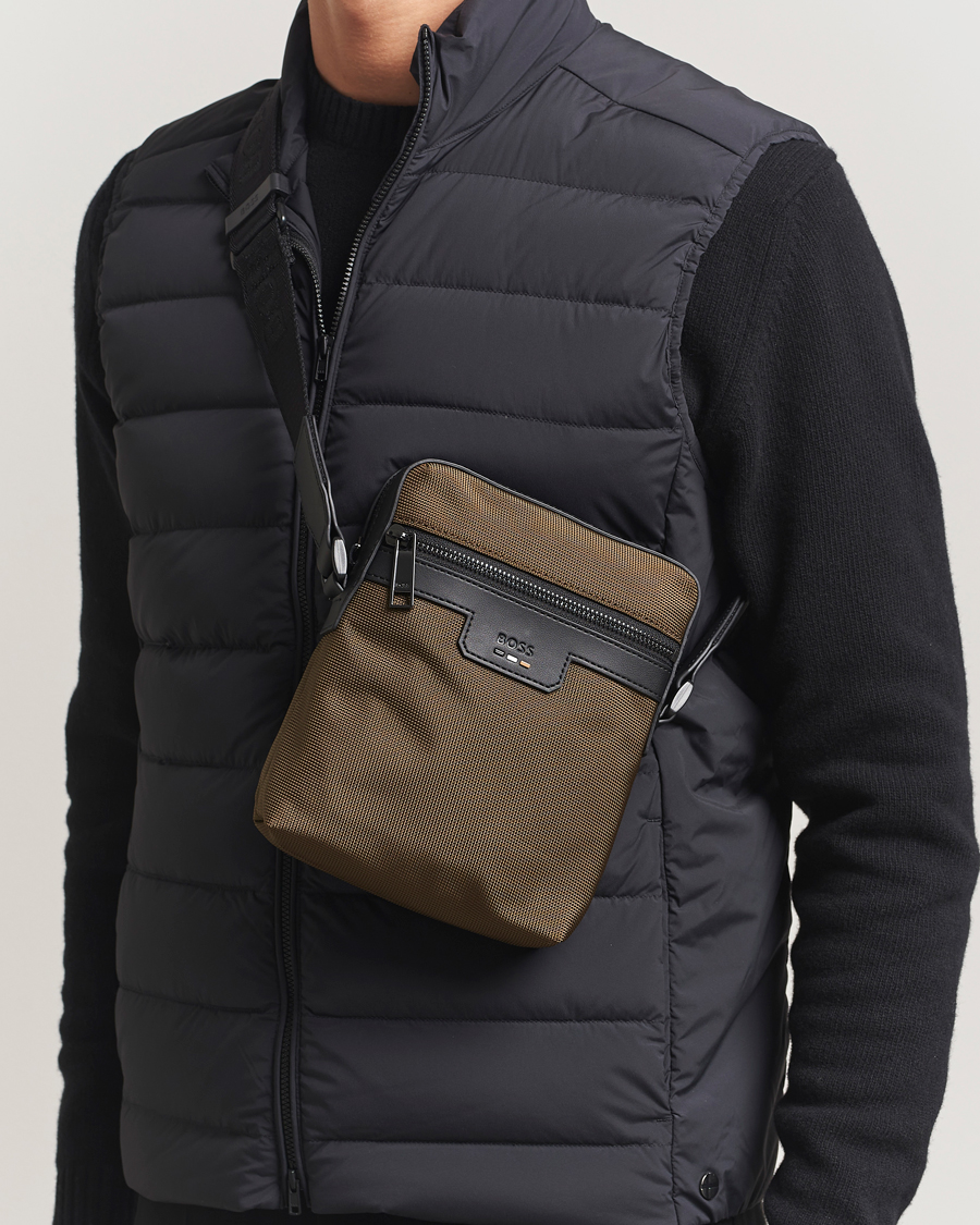 Herre | Tasker | BOSS BLACK | Ray Pouch Zip Bag Open Green
