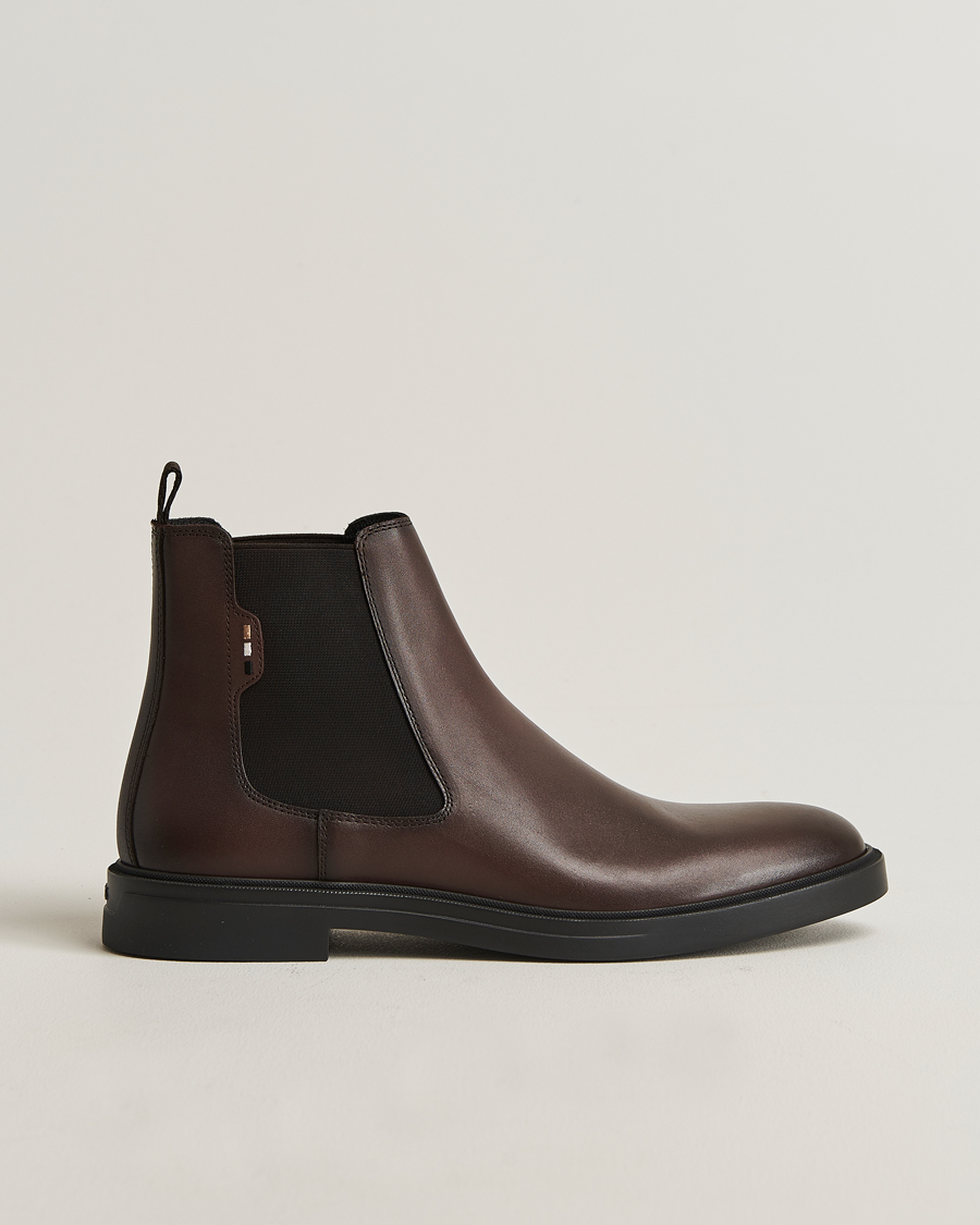 Herre | Støvler | BOSS BLACK | Calev Leather Chelsea Boot Dark Brown