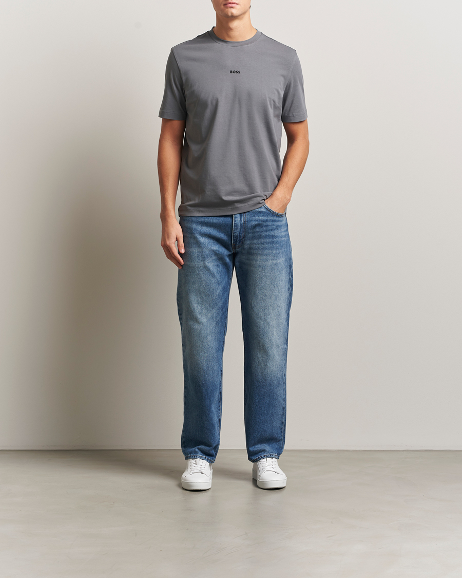 Herre | T-Shirts | BOSS ORANGE | Tchup Logo Crew Neck T-Shirt Open Grey