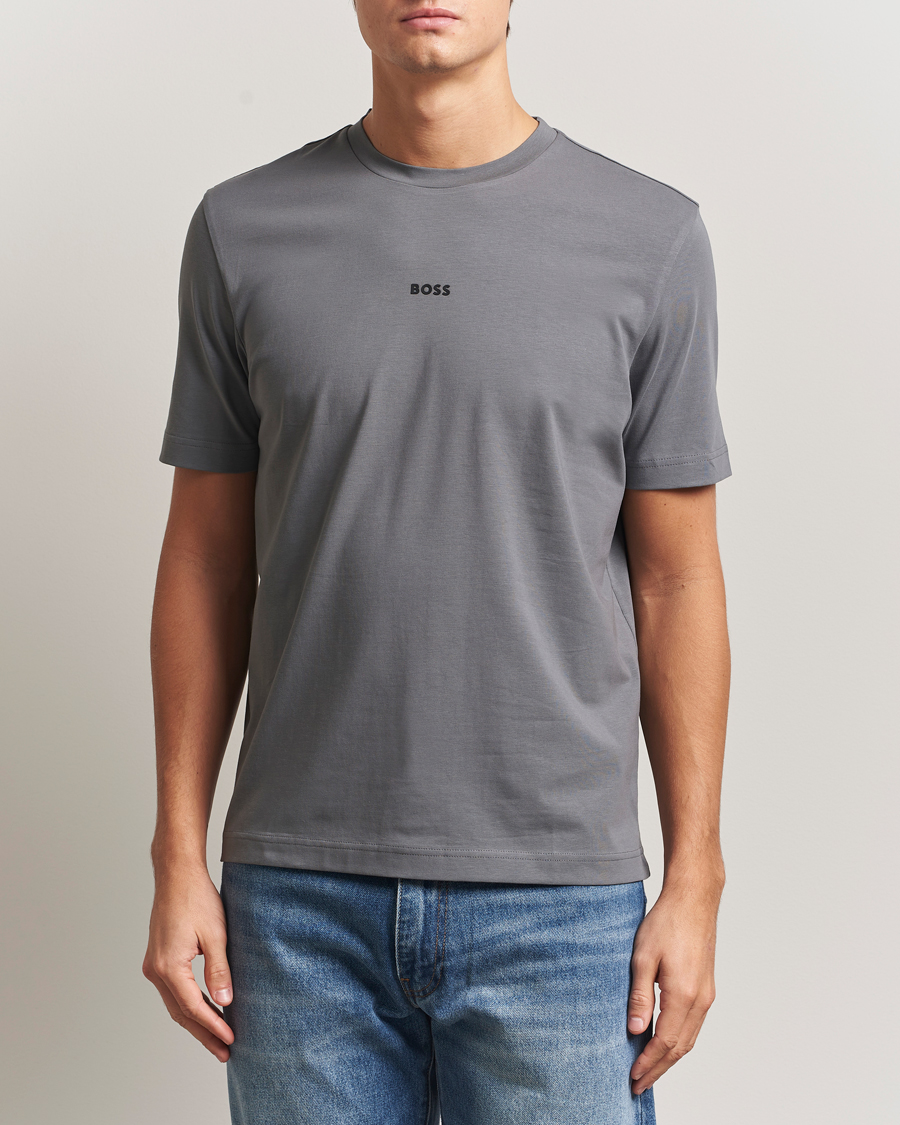Herre | T-Shirts | BOSS ORANGE | Tchup Logo Crew Neck T-Shirt Open Grey