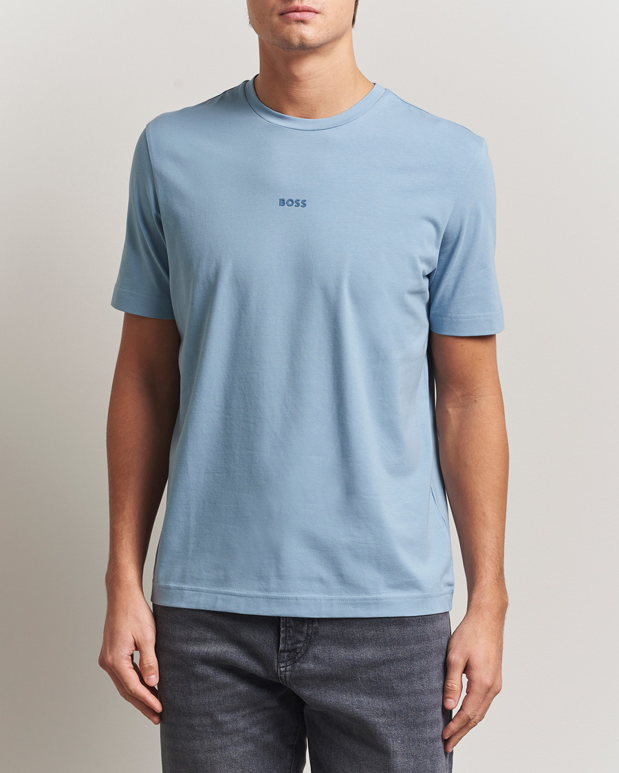 Herre | T-Shirts | BOSS ORANGE | Tchup Logo Crew Neck T-Shirt Light Blue