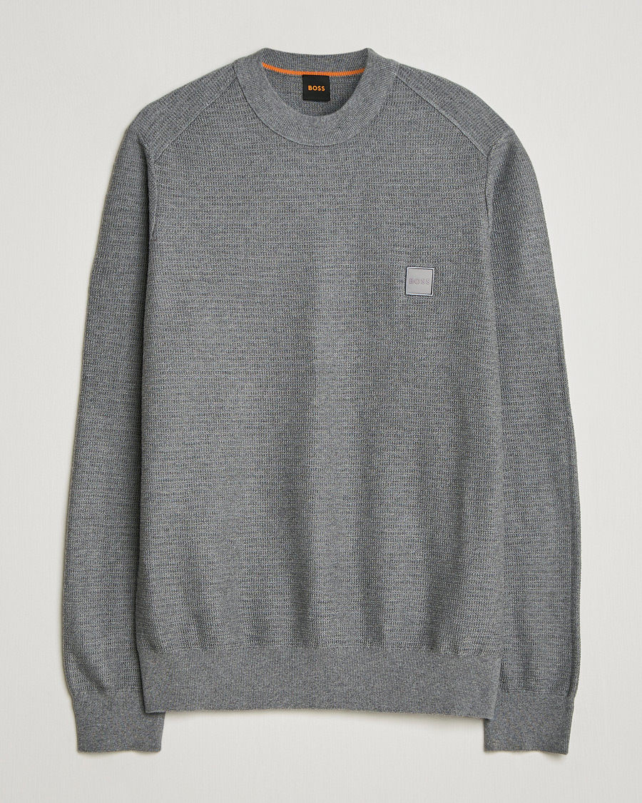 Herre | Trøjer | BOSS ORANGE | Anion Knitted Sweater Silver