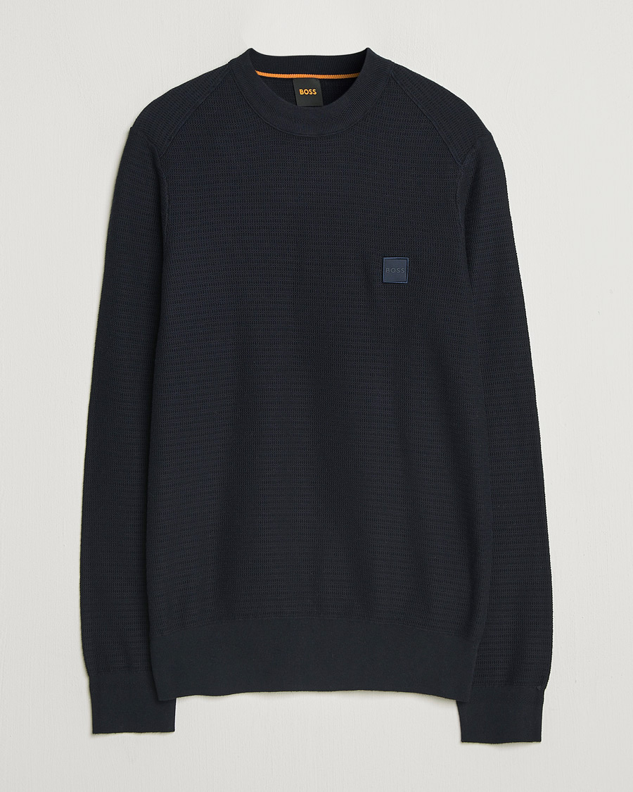 Herre | Trøjer | BOSS ORANGE | Anion Knitted Sweater Dark Blue