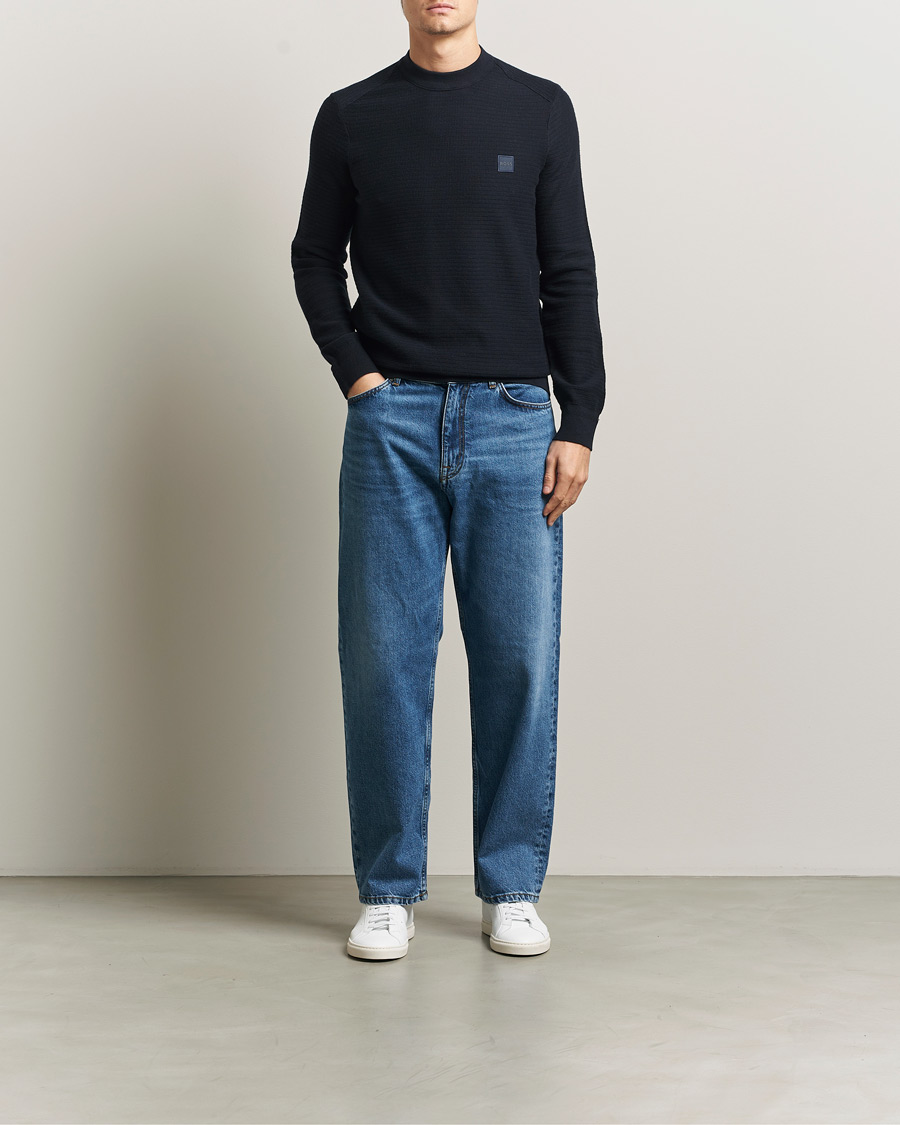 Herre | Trøjer | BOSS ORANGE | Anion Knitted Sweater Dark Blue