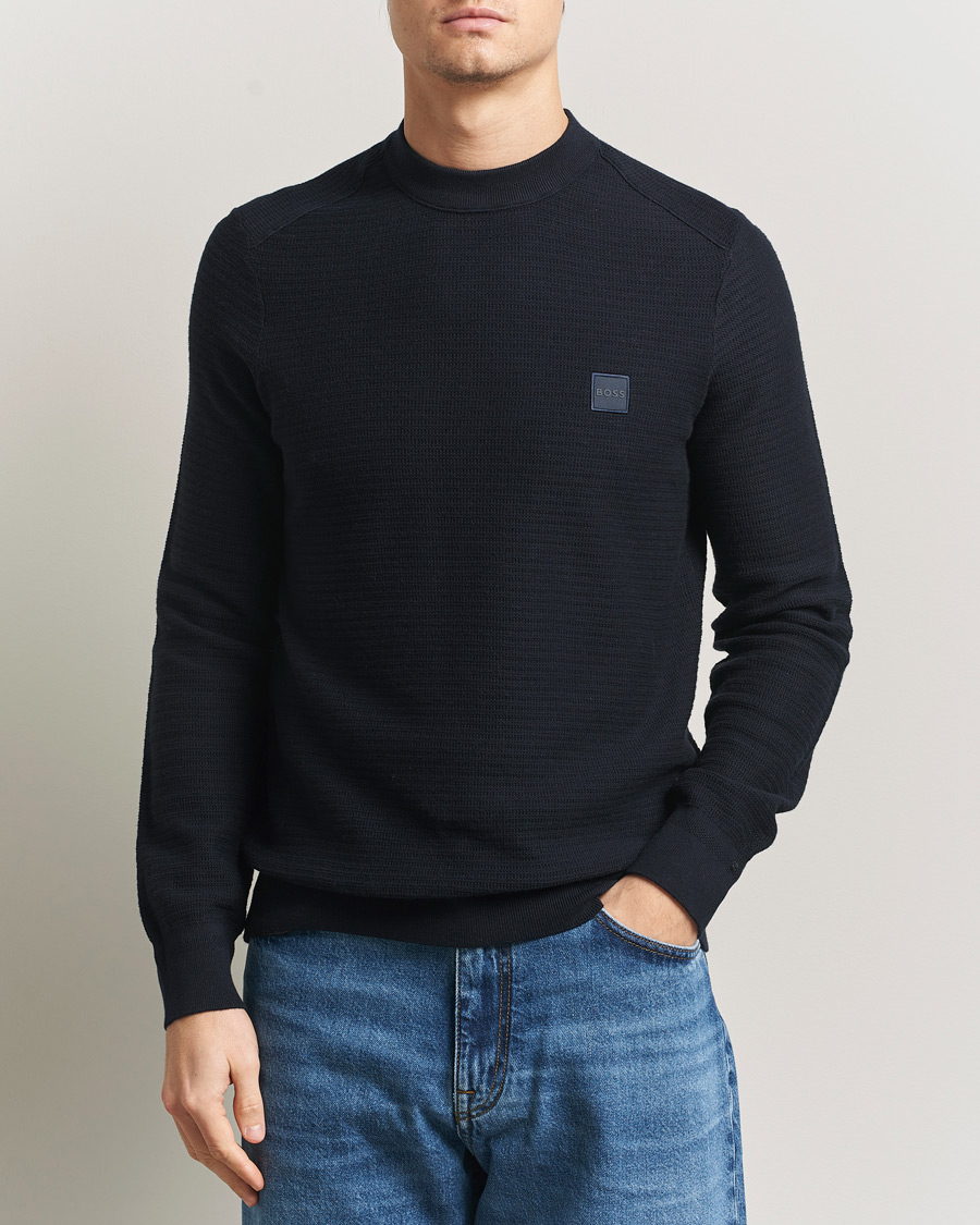 Herre | Trøjer | BOSS ORANGE | Anion Knitted Sweater Dark Blue