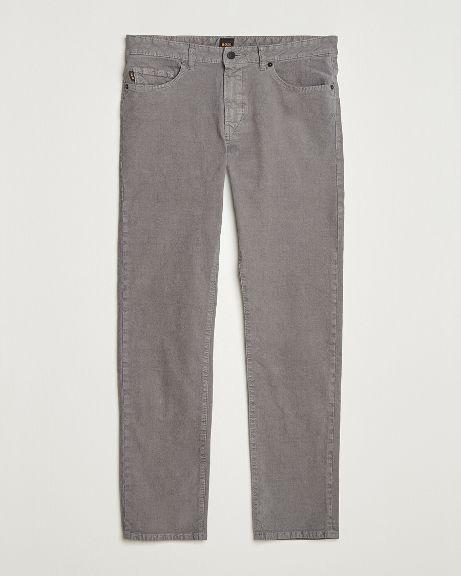 Herre | Bukser | BOSS ORANGE | Delaware Corduroy Cotton 5-Pocket Pants Open Grey