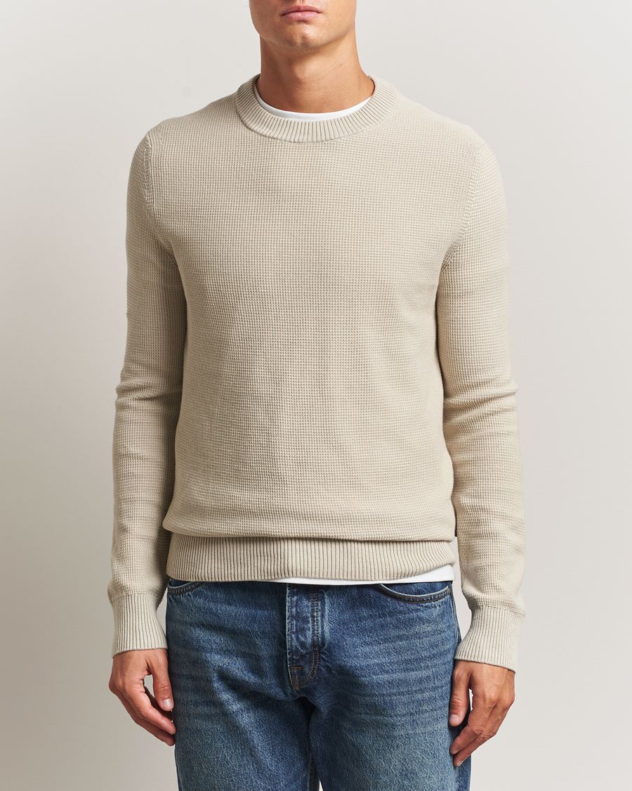 Herre | Trøjer | BOSS ORANGE | Klapok Knitted Crew Neck Sweater Light Beige