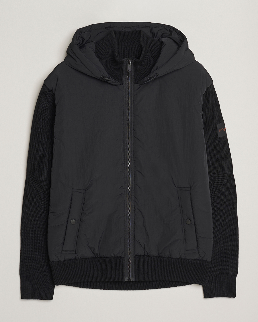 Herre | Trøjer | BOSS ORANGE | Kiaccio Hybrid Hooded Full Zip Black