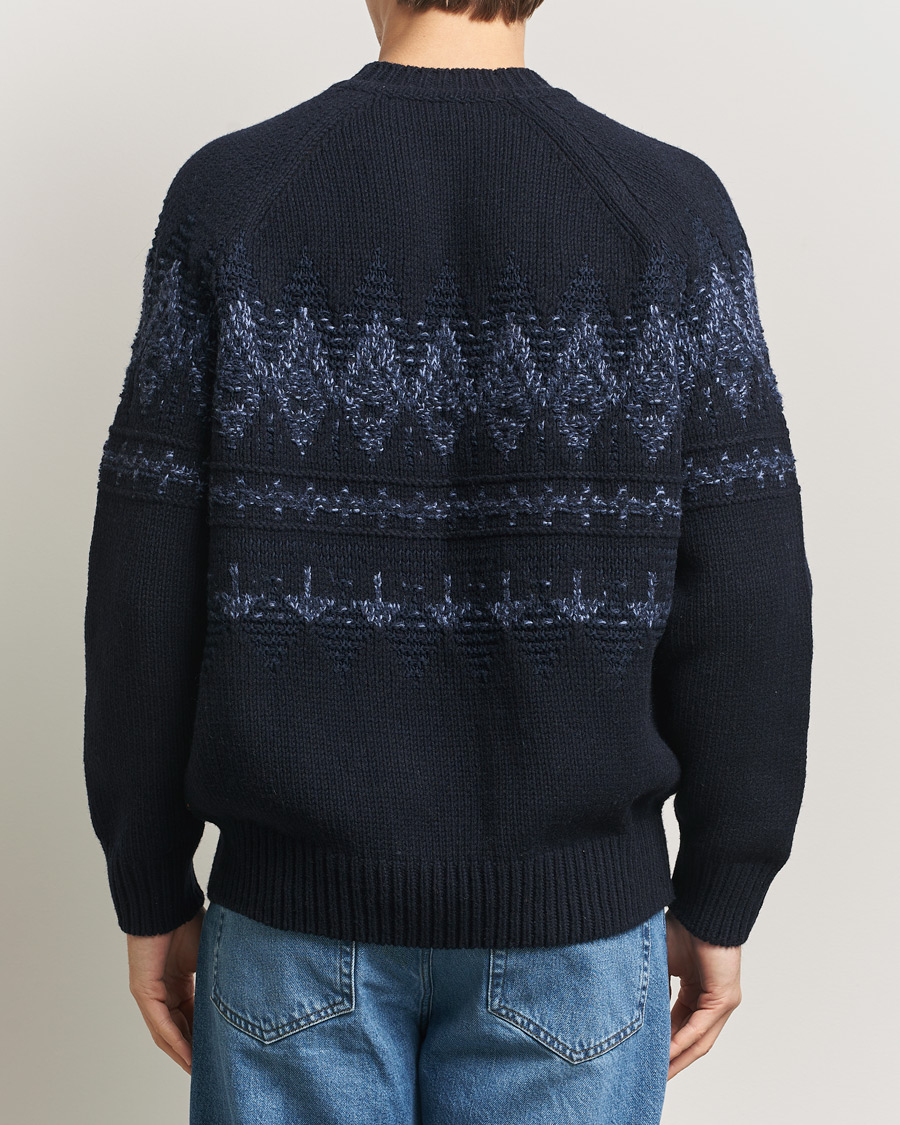 Herre | Trøjer | BOSS ORANGE | Karombo Wool Fairisle Sweater Dark Blue
