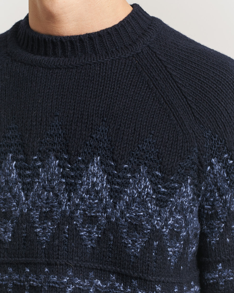 Herre | Trøjer | BOSS ORANGE | Karombo Wool Fairisle Sweater Dark Blue