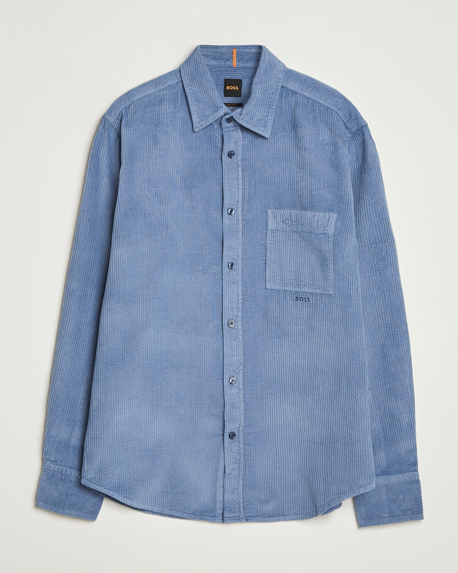 Herre | Skjorter | BOSS ORANGE | Relegant Corduroy Shirt Open Blue