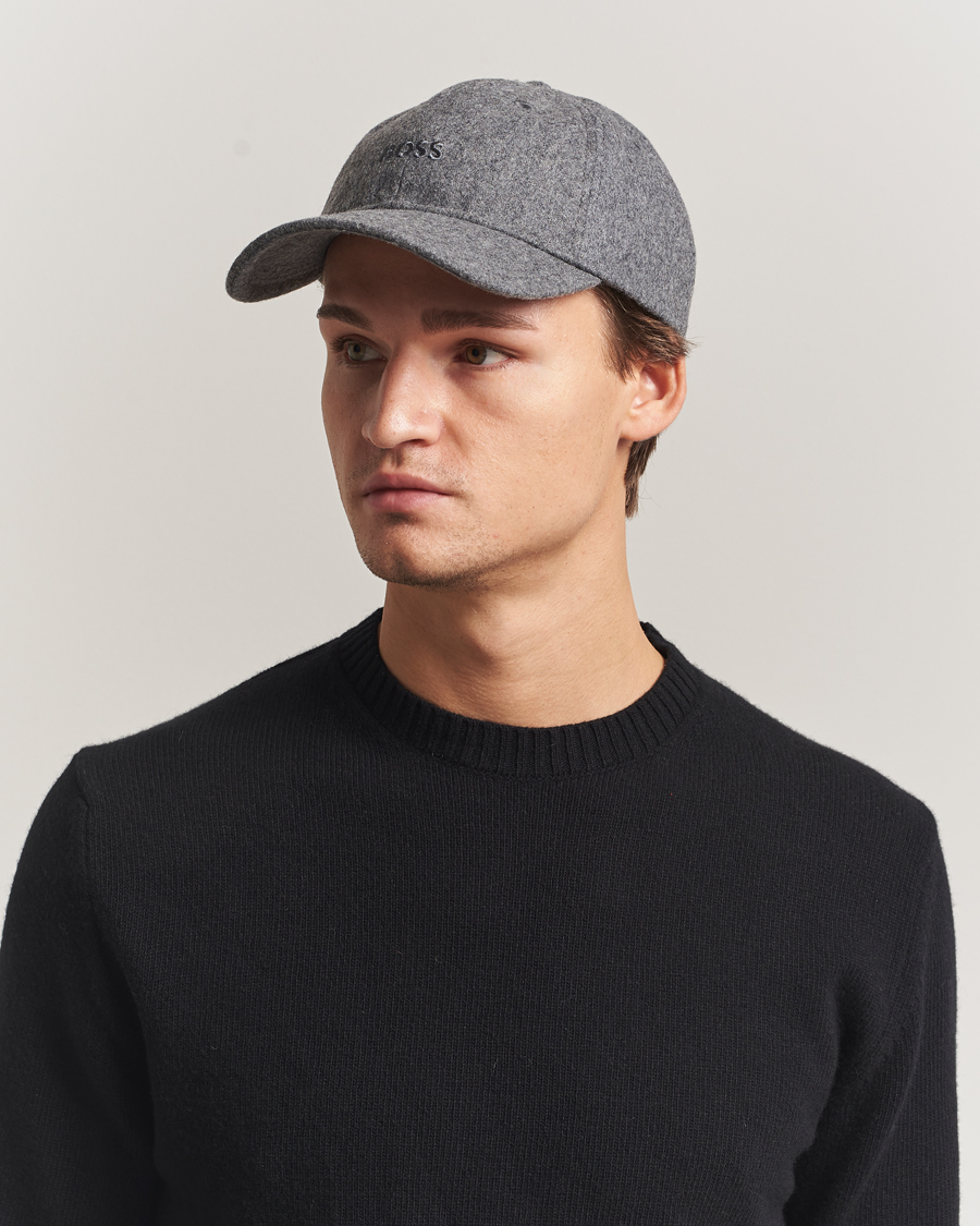 Herre | Hatte & kasketter | BOSS ORANGE | Derrel Wool Cap Open Grey