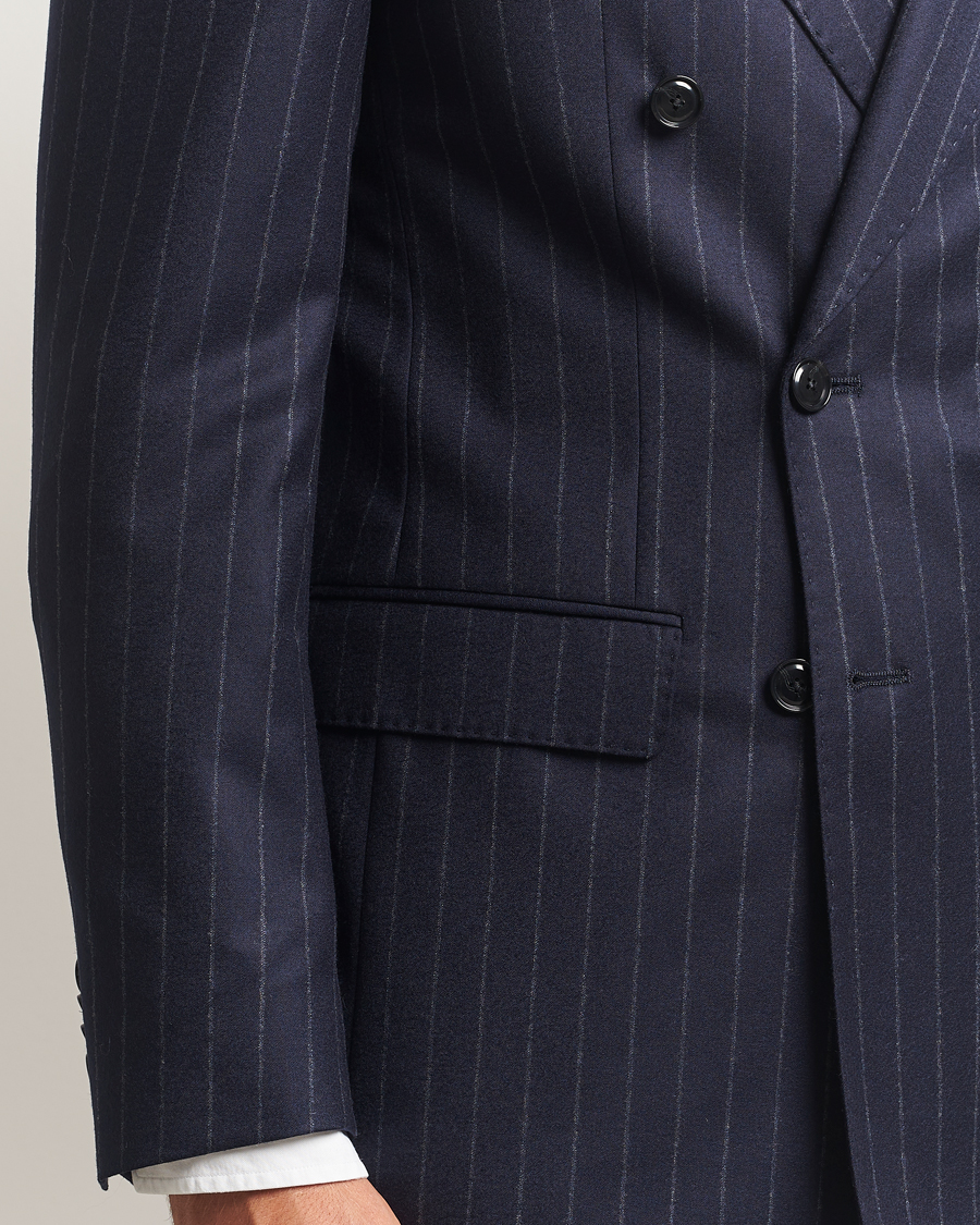 Herre | Jakkesæt | BOSS BLACK | Huge Wool Double Breasted Pinstriped Suit Dark Blue