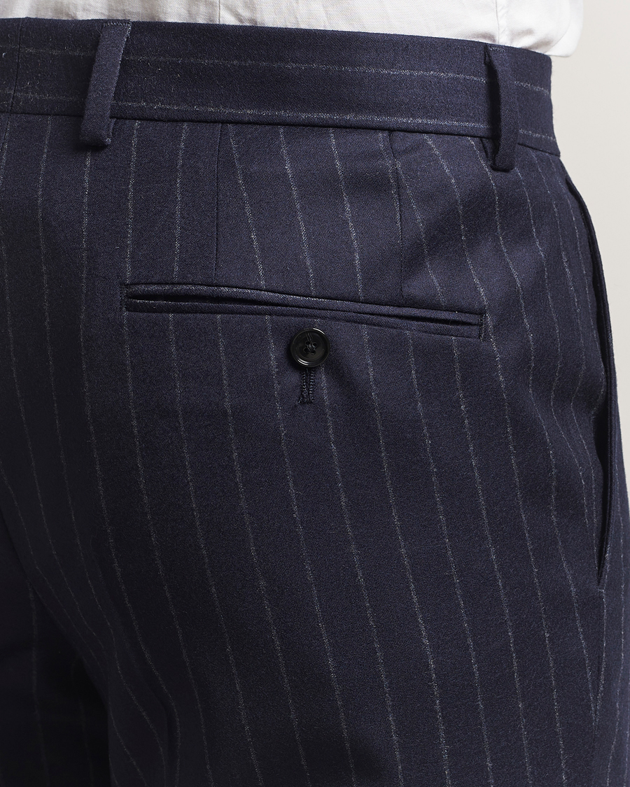 Herre | Jakkesæt | BOSS BLACK | Huge Wool Double Breasted Pinstriped Suit Dark Blue