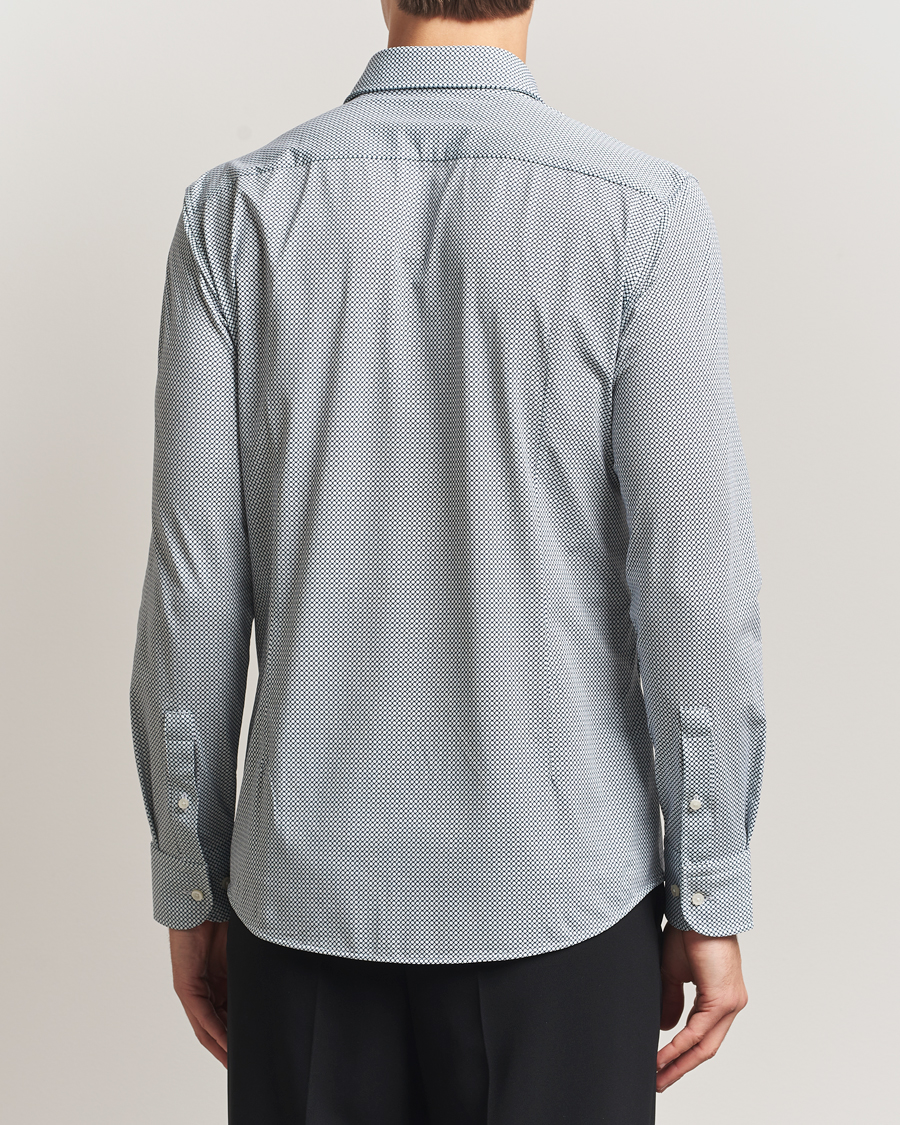 Herre | Skjorter | BOSS BLACK | Hank 4-Way Printed Stretch Shirt Dark Blue
