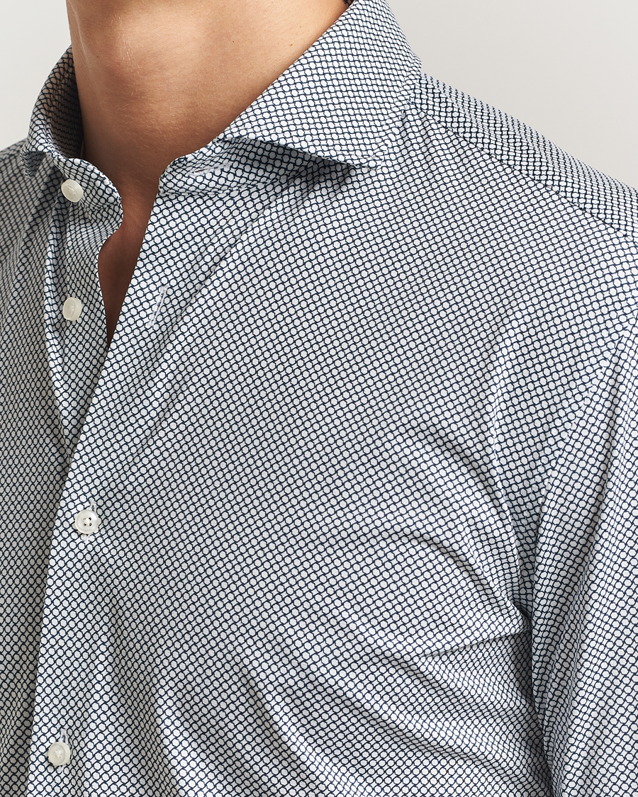 Herre | Skjorter | BOSS BLACK | Hank 4-Way Printed Stretch Shirt Dark Blue