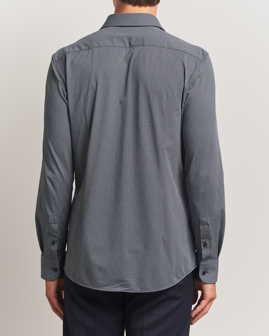 Herre | Skjorter | BOSS BLACK | Hank 4-Way Printed Stretch Shirt Dark Blue