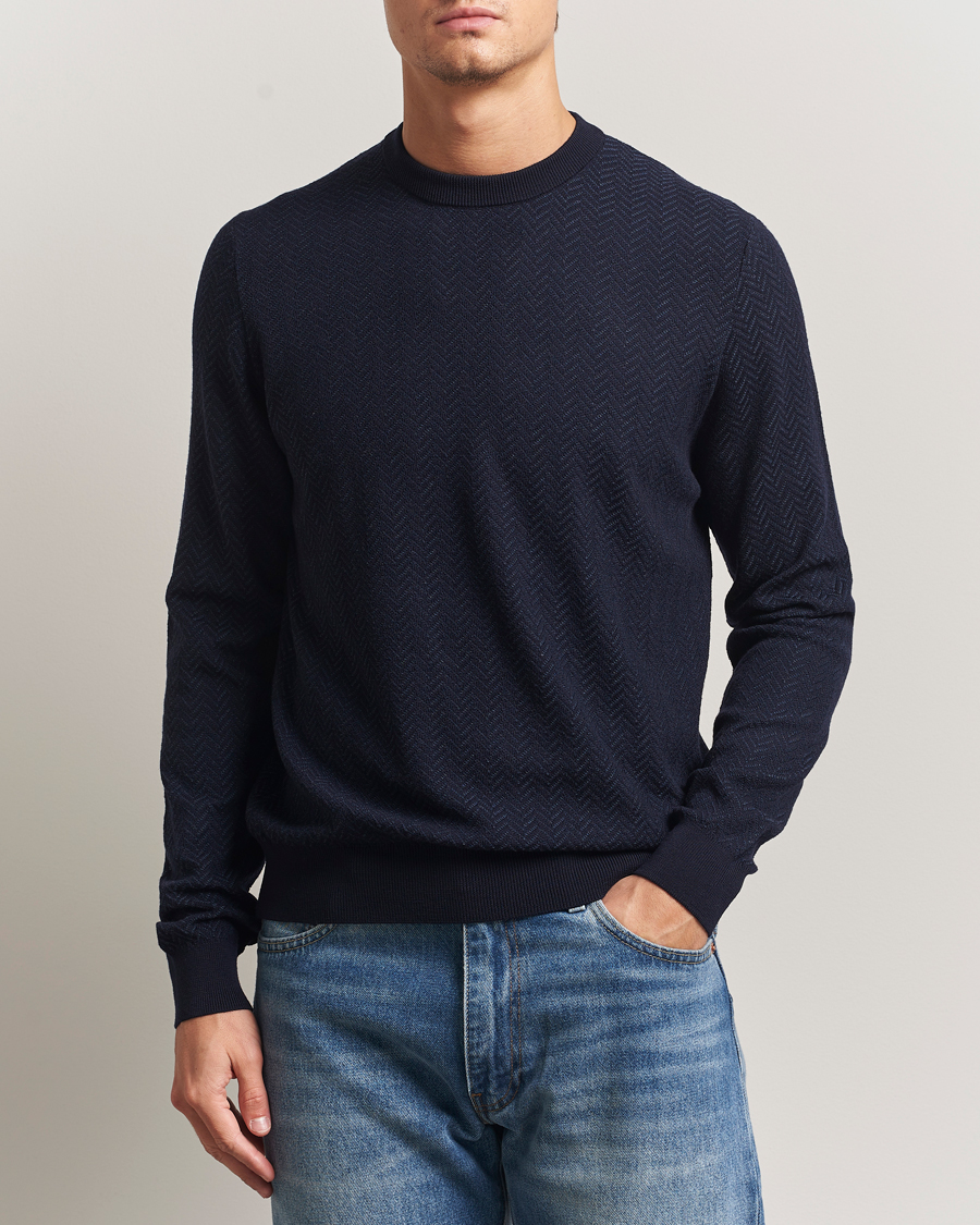 Herre | Trøjer | BOSS BLACK | Habito Wool Knitted Sweater Dark Blue