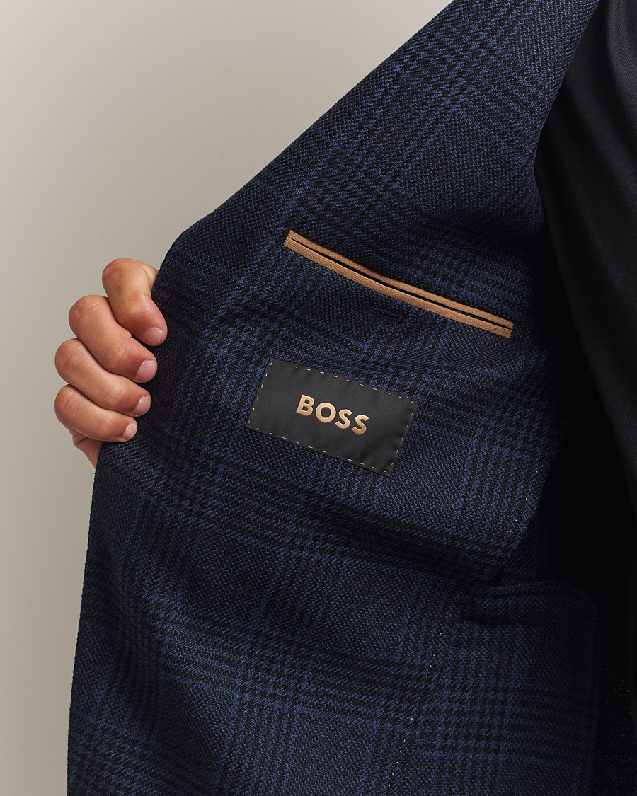 Herre | Blazere & jakker | BOSS CAMEL | Jeff Wool Checked Blazer Dark Blue