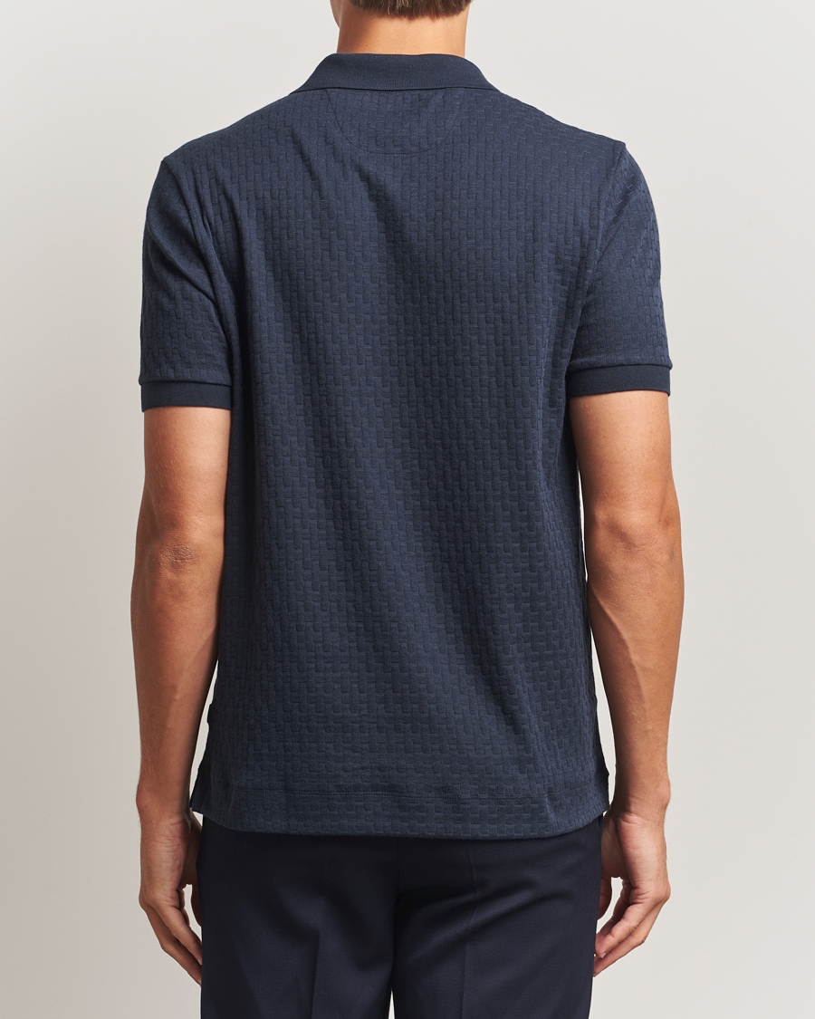 Herre | Polotrøjer | BOSS CAMEL | Parson Structured Open Collar Polo Dark Blue
