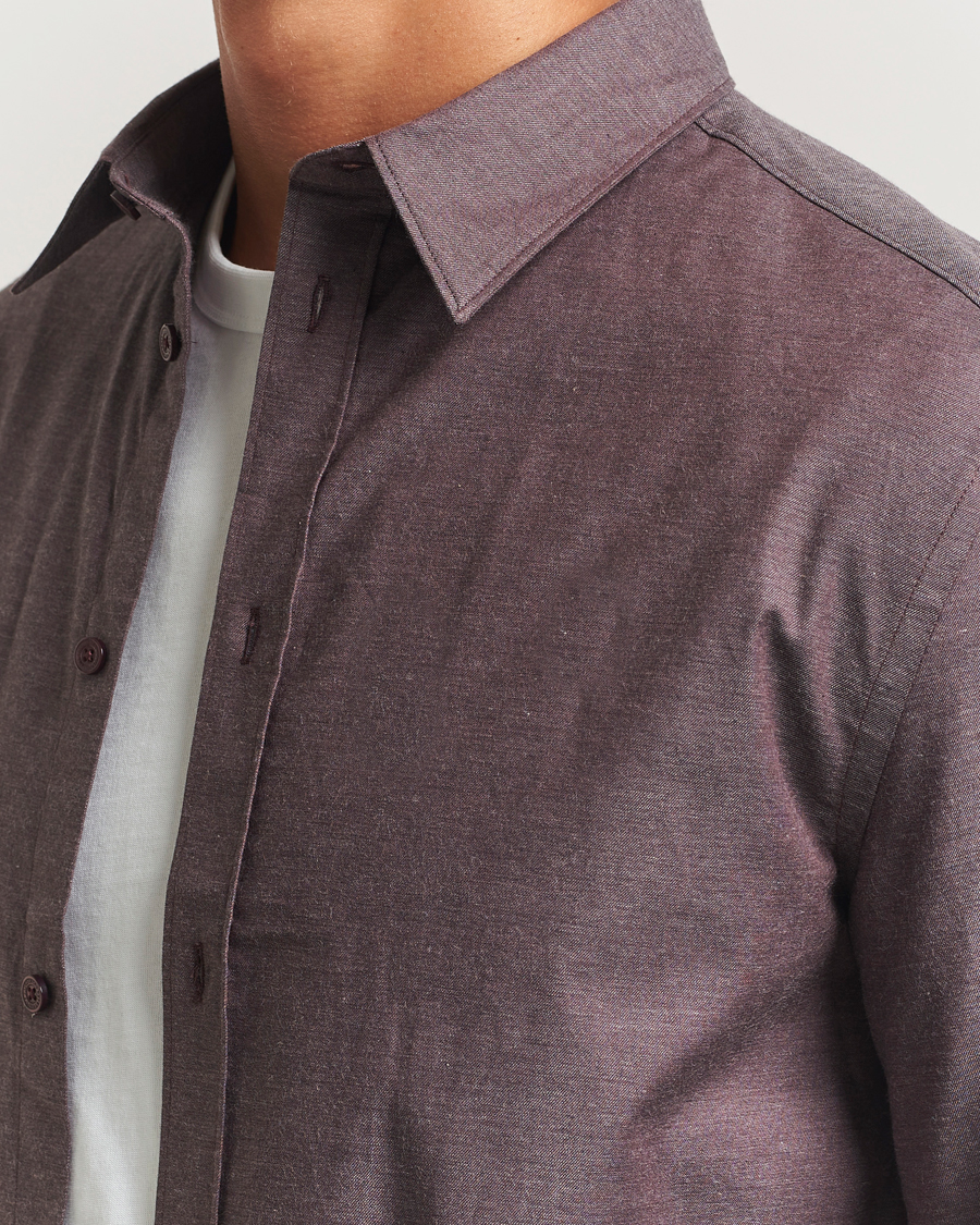 Herre | Skjorter | J.Lindeberg | Slim Fit Light Flannel Shirt Huckleberry