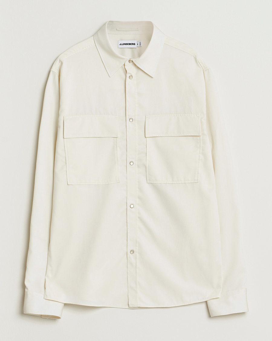 Herre | Skjorter | J.Lindeberg | Finnigan Tencel Twill Overshirt Cloud White