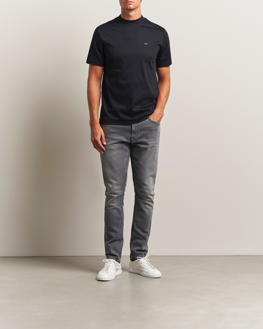 Herre | T-Shirts | J.Lindeberg | Ace Mock Neck T-Shirt Black