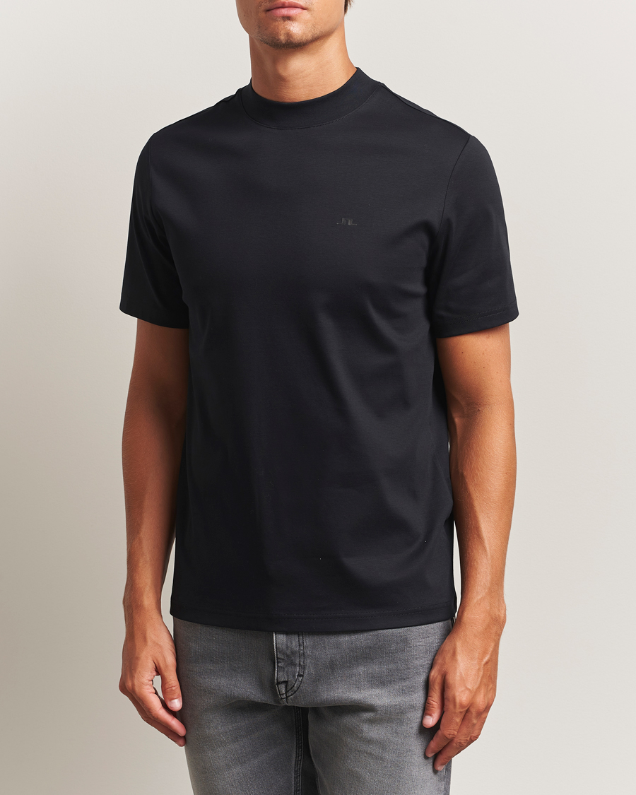 Herre | T-Shirts | J.Lindeberg | Ace Mock Neck T-Shirt Black