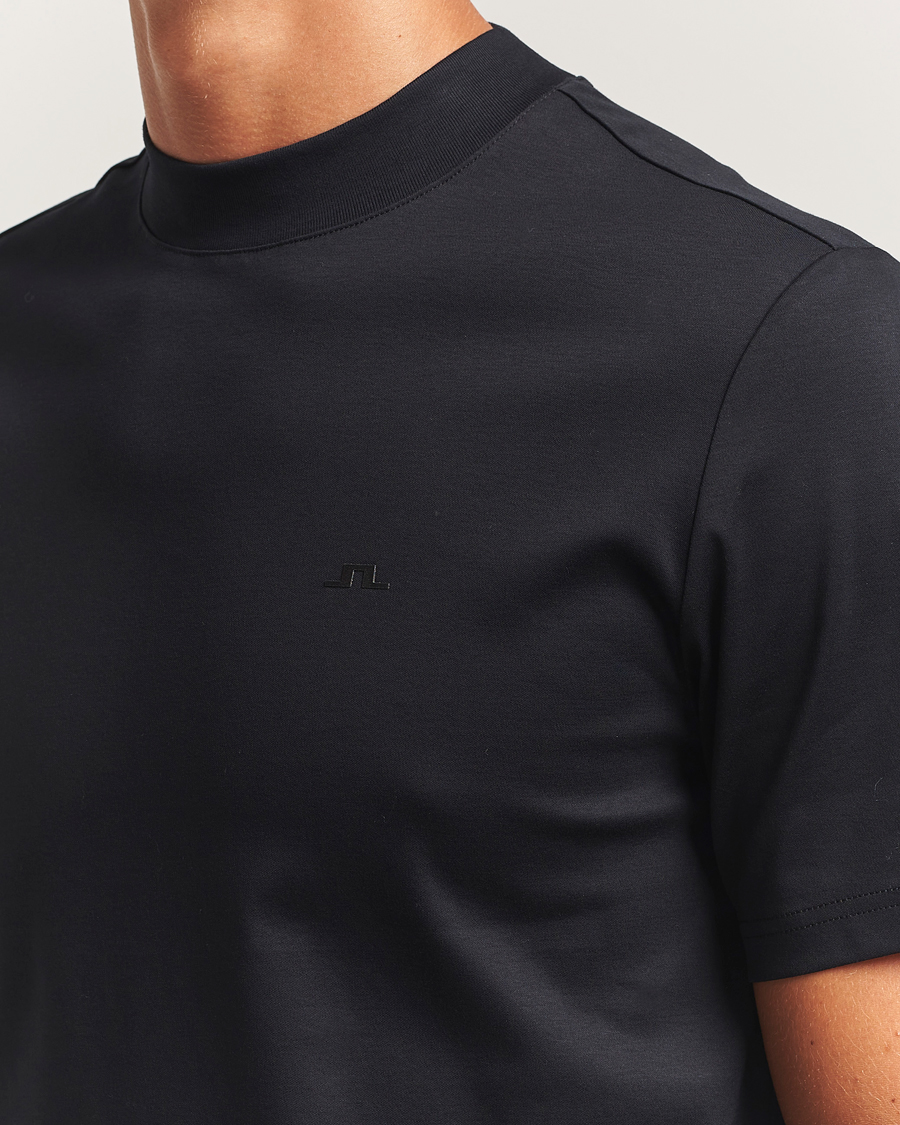 Herre | T-Shirts | J.Lindeberg | Ace Mock Neck T-Shirt Black