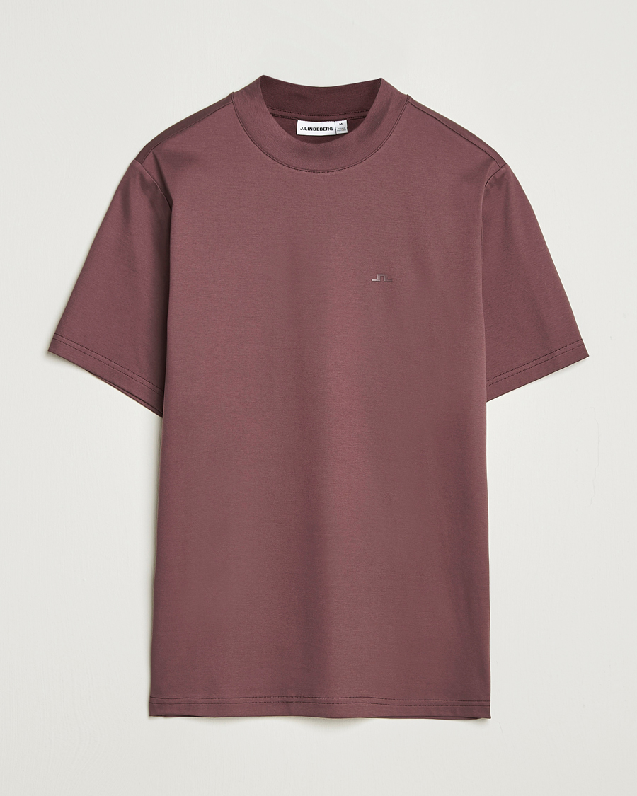 Herre | T-Shirts | J.Lindeberg | Ace Mock Neck T-Shirt Huckleberry