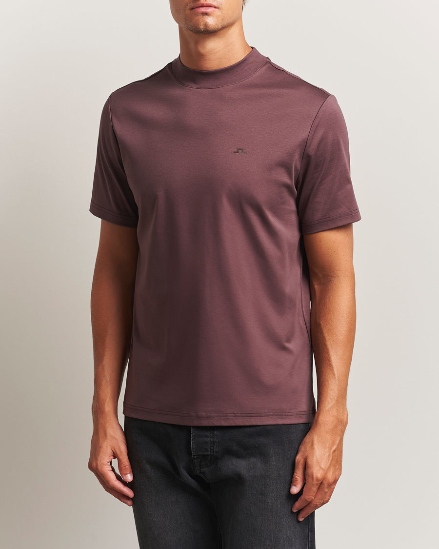 Herre | T-Shirts | J.Lindeberg | Ace Mock Neck T-Shirt Huckleberry