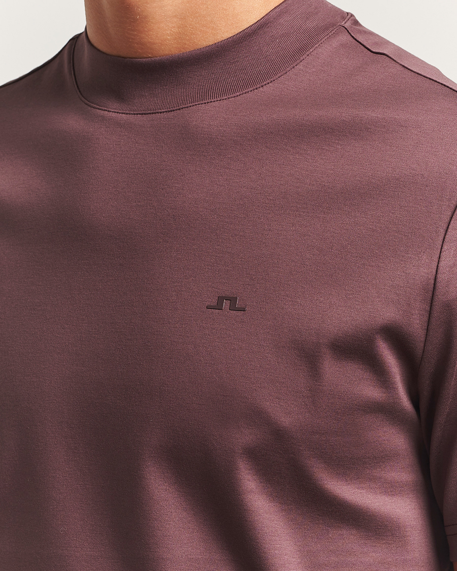 Herre | T-Shirts | J.Lindeberg | Ace Mock Neck T-Shirt Huckleberry