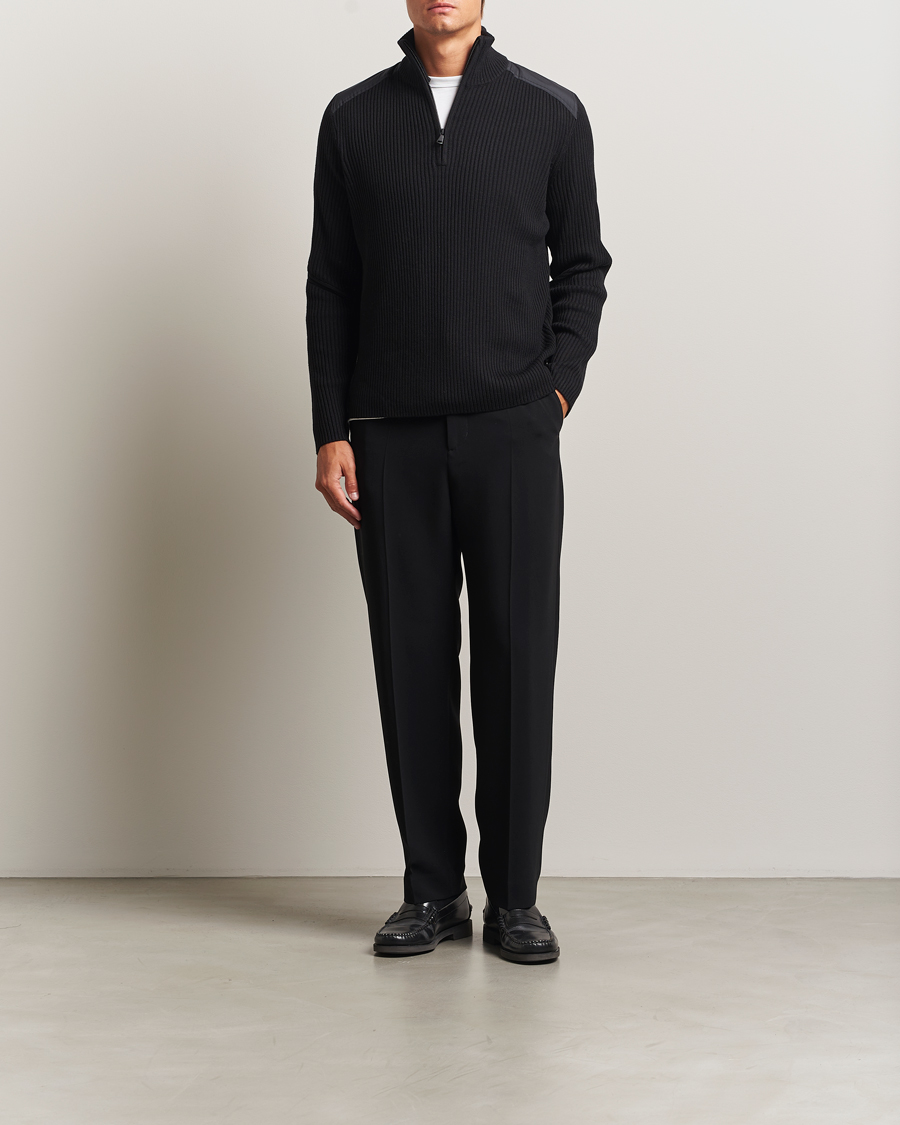Herre | Trøjer | J.Lindeberg | Martin Knitted Hybrid Half Zip Black