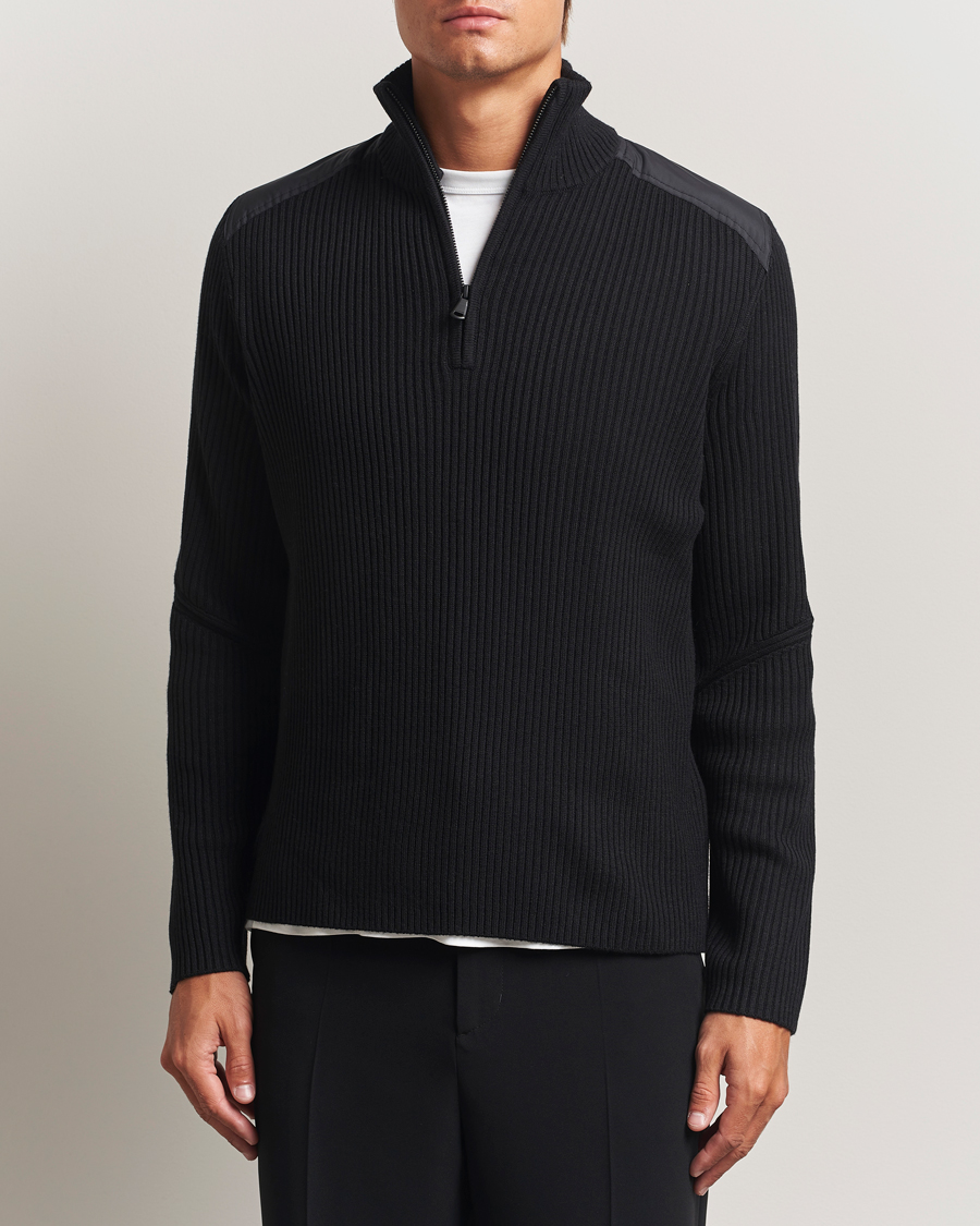 Herre | Trøjer | J.Lindeberg | Martin Knitted Hybrid Half Zip Black