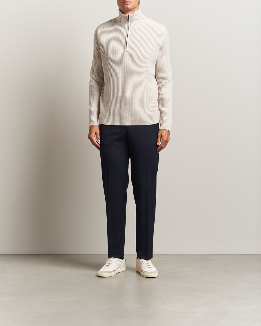 Herre | Trøjer | J.Lindeberg | Martin Knitted Hybrid Half Zip Moonbeam