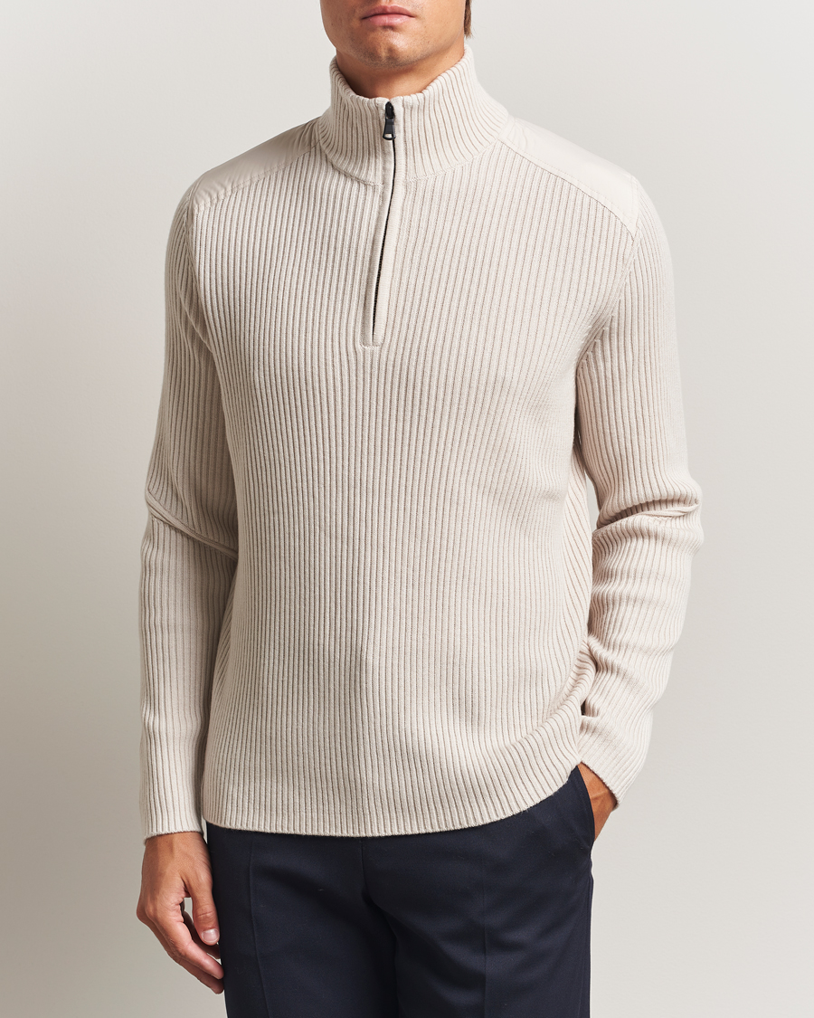 Herre | Trøjer | J.Lindeberg | Martin Knitted Hybrid Half Zip Moonbeam