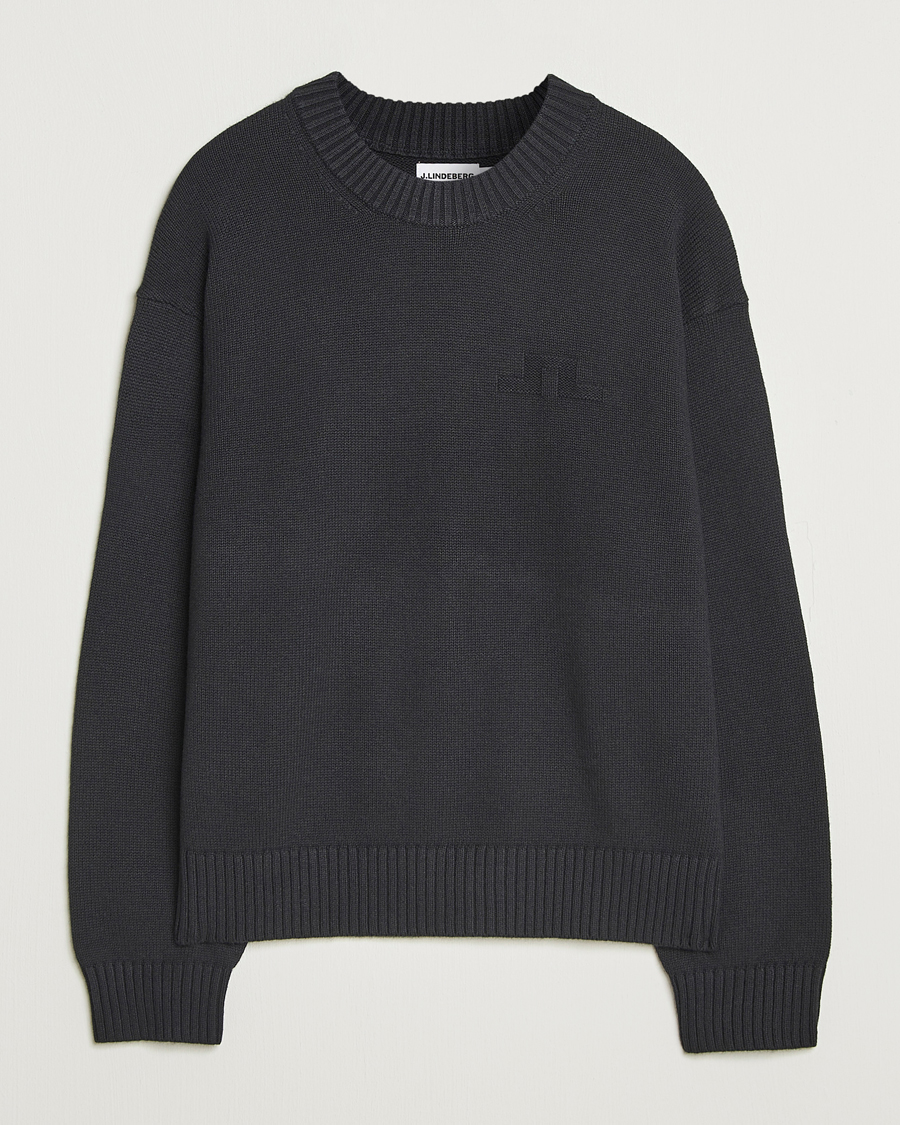 Herre | Trøjer | J.Lindeberg | Eddy Wool/Cotton Knitted Sweater Black