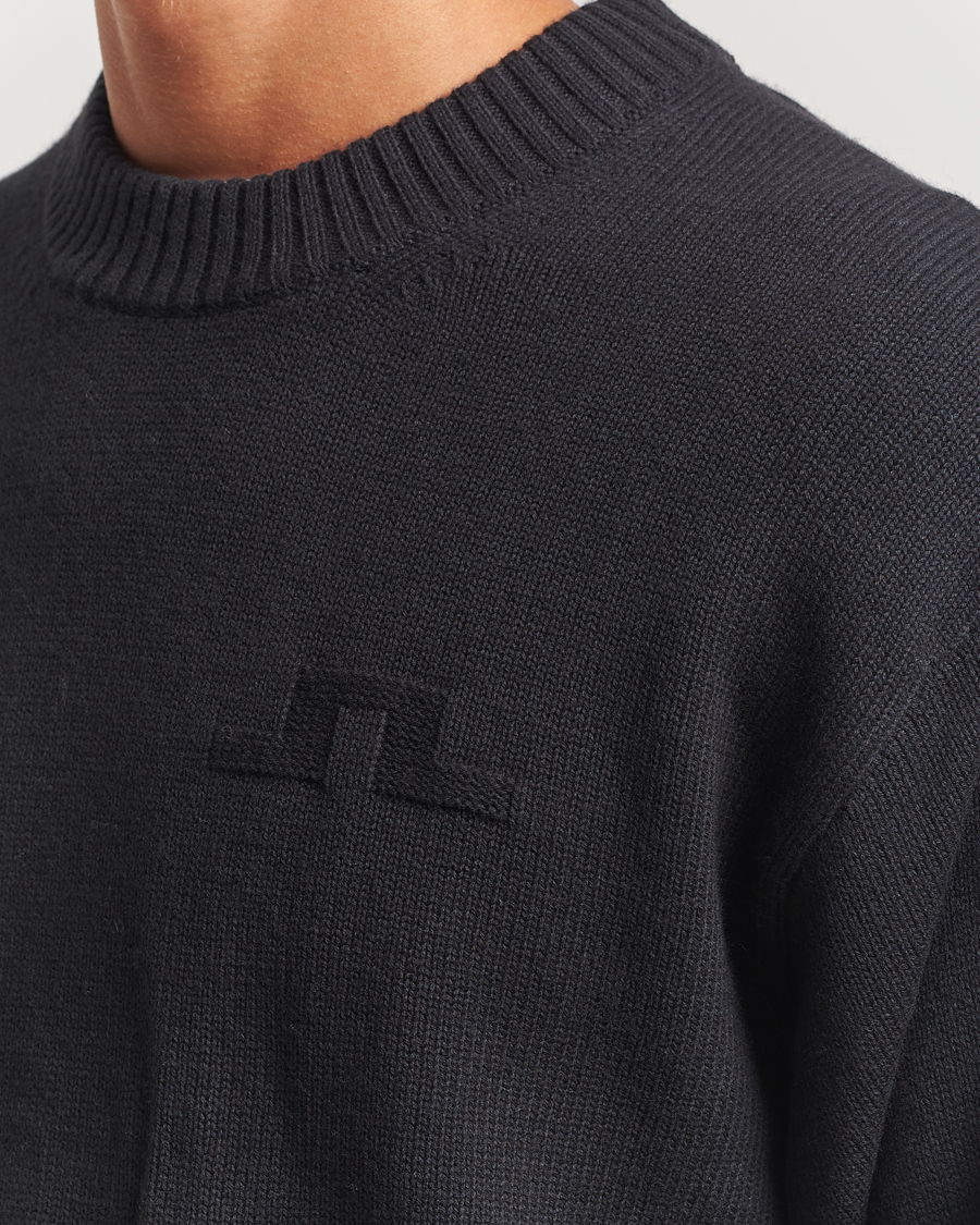 Herre | Trøjer | J.Lindeberg | Eddy Wool/Cotton Knitted Sweater Black
