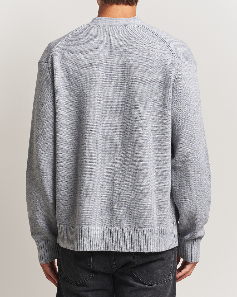 Herre | Trøjer | J.Lindeberg | Eddy Wool/Cotton Knitted Cardigan Light Grey Melange