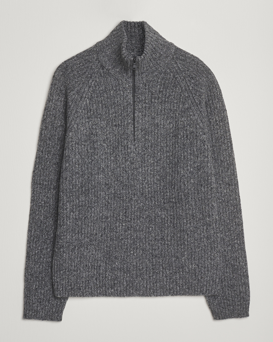 Herre | Trøjer | J.Lindeberg | Victor Wool Half Zip Dark Grey Melange