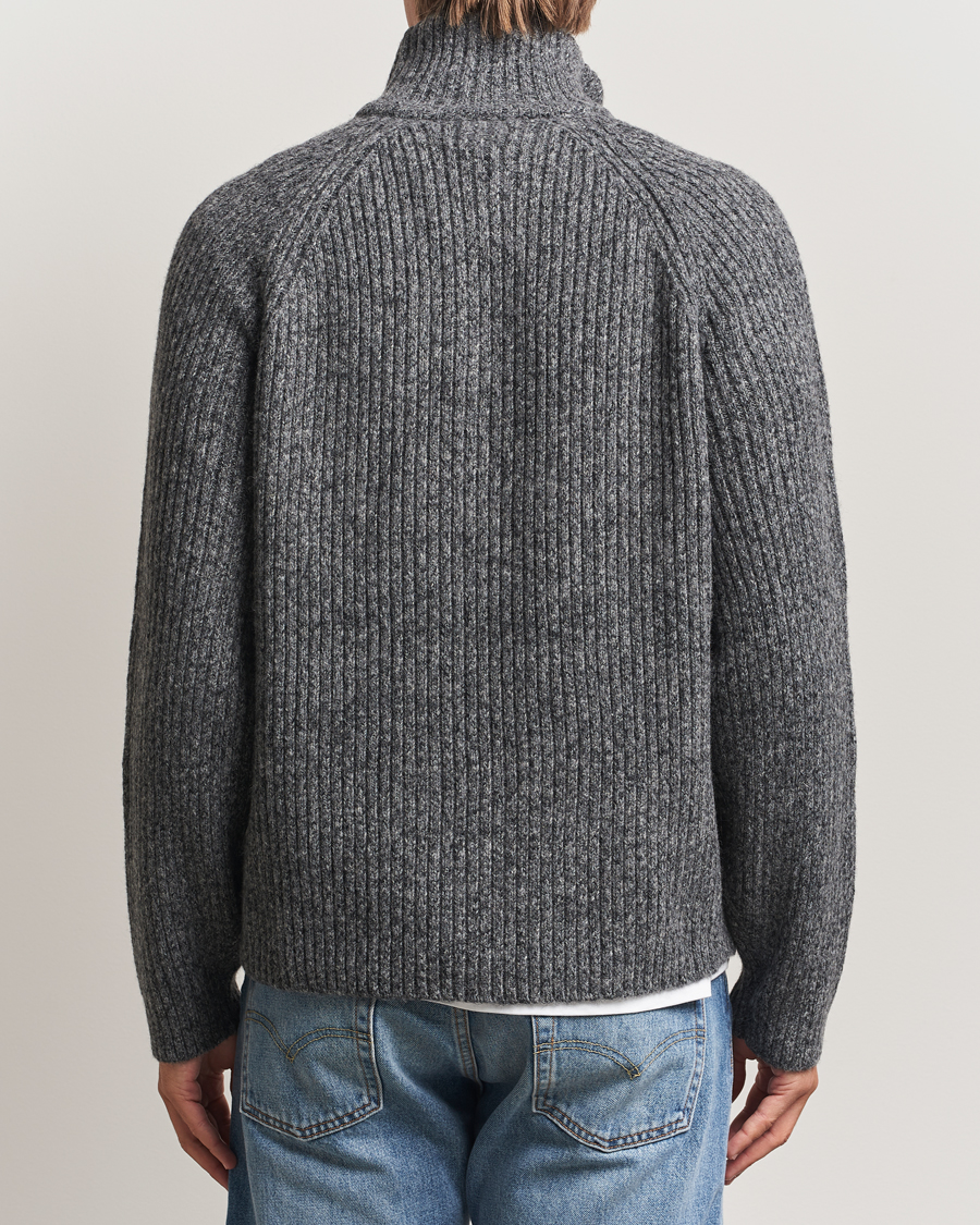 Herre | Trøjer | J.Lindeberg | Victor Wool Half Zip Dark Grey Melange