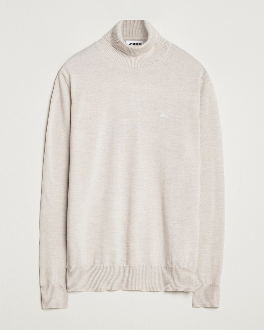 Herre | Trøjer | J.Lindeberg | Kaden Merino Turtleneck Moonbeam Melange