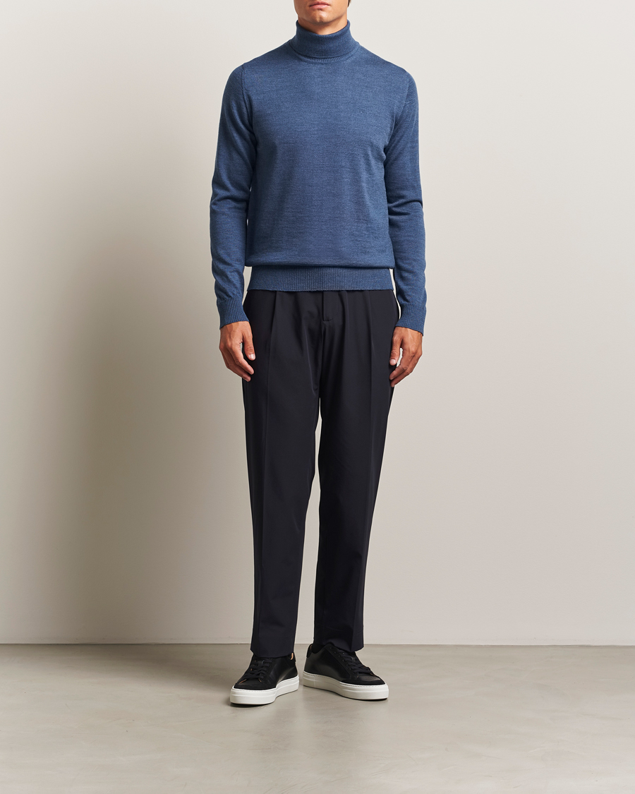 Herre | Trøjer | J.Lindeberg | Kaden Merino Turtleneck Vintage Indigo Melange
