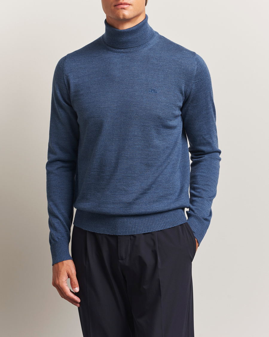 Herre | Trøjer | J.Lindeberg | Kaden Merino Turtleneck Vintage Indigo Melange