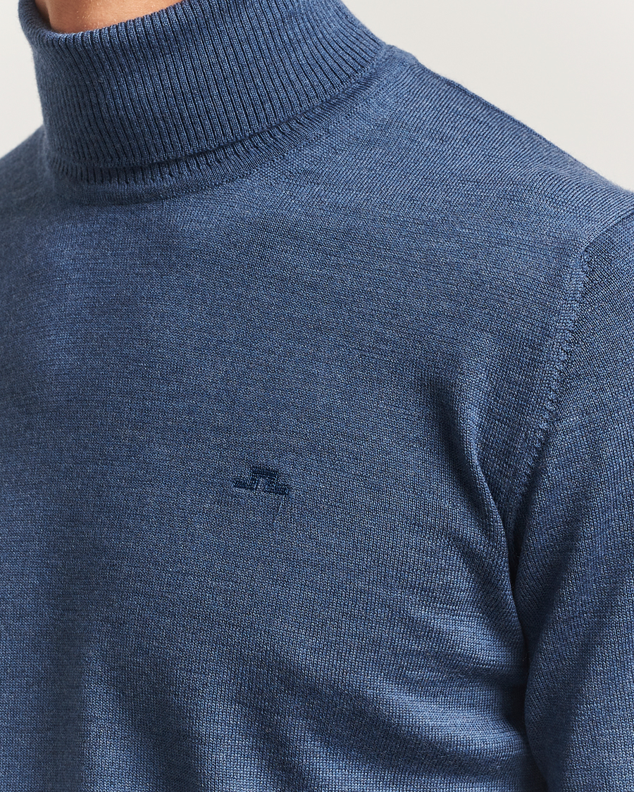 Herre | Trøjer | J.Lindeberg | Kaden Merino Turtleneck Vintage Indigo Melange